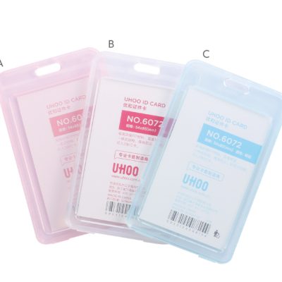 UHOO 6072 Vertical ID Card Holder-Double Side Visible and Transparent(12pcs/box)